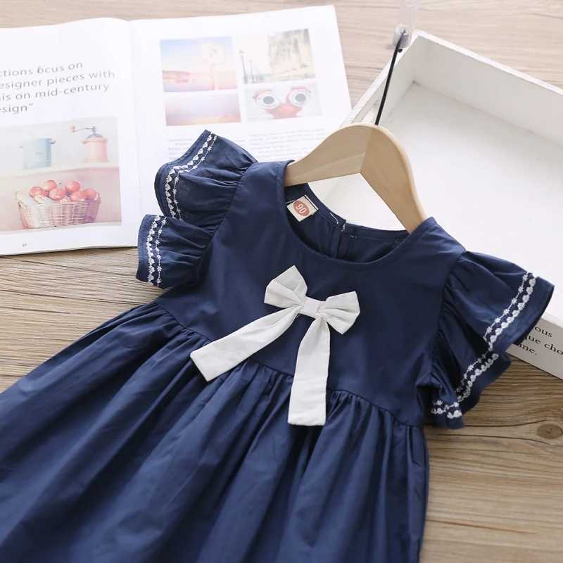 Summer Baby Girl Princess Dress Casual Fashion Baby Girl Flying Sleeve Bow-knot Princess Dress Kids Clothing For 1-6 Years Old X250528