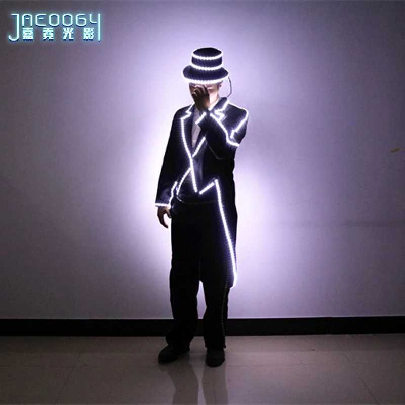 Full Color LED Sequins Slim Suit Jacket for Men Fashion Lighting Senior Host Dress Dance Best Man Banquet W250528