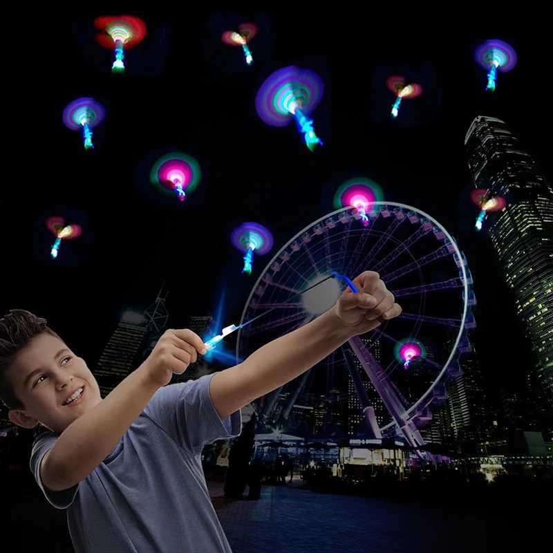 20/5Pcs LED Light Rubber Band Catapult Helicopter Flying Toys Fun Arrow Rocket Kids Birthday Party Favors Gift Bag Pinata Filler W250528