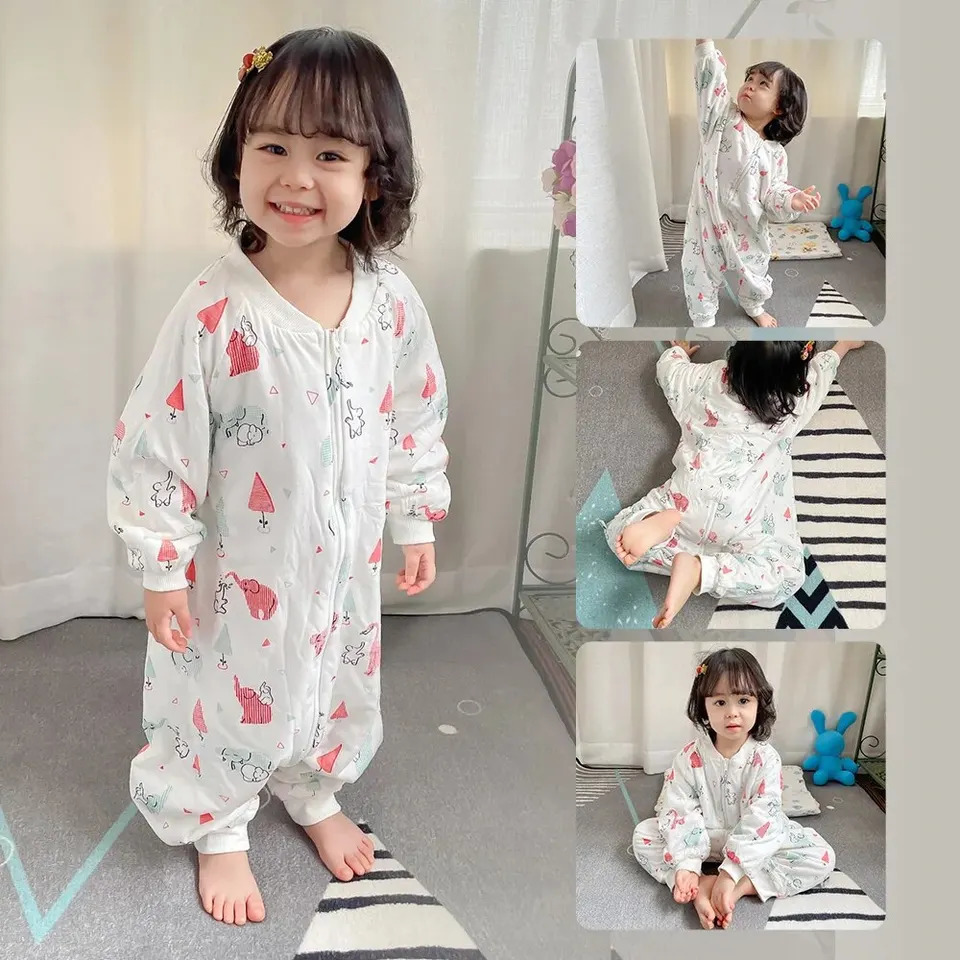 Baby Sleeping Bag Cute Girls Winter Warm Sleepsack With Feet 14Years Kids Growth Blanket Sleepwear ChildrenS 250528