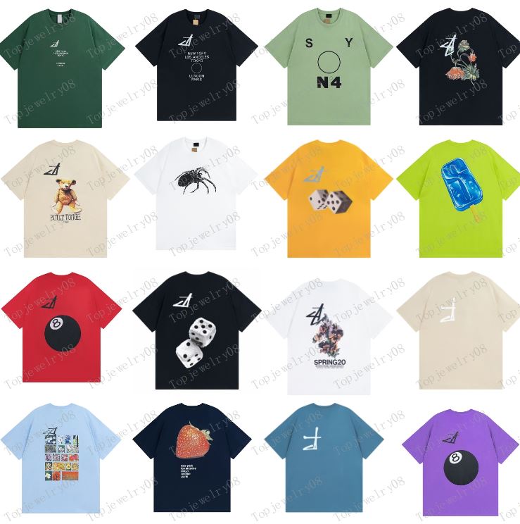 Mens Designer Cotton T Shirt Letter Print Graphic Tee Vintage Hip Hop Loose Sports Short Sleeve Tops Men Streewear