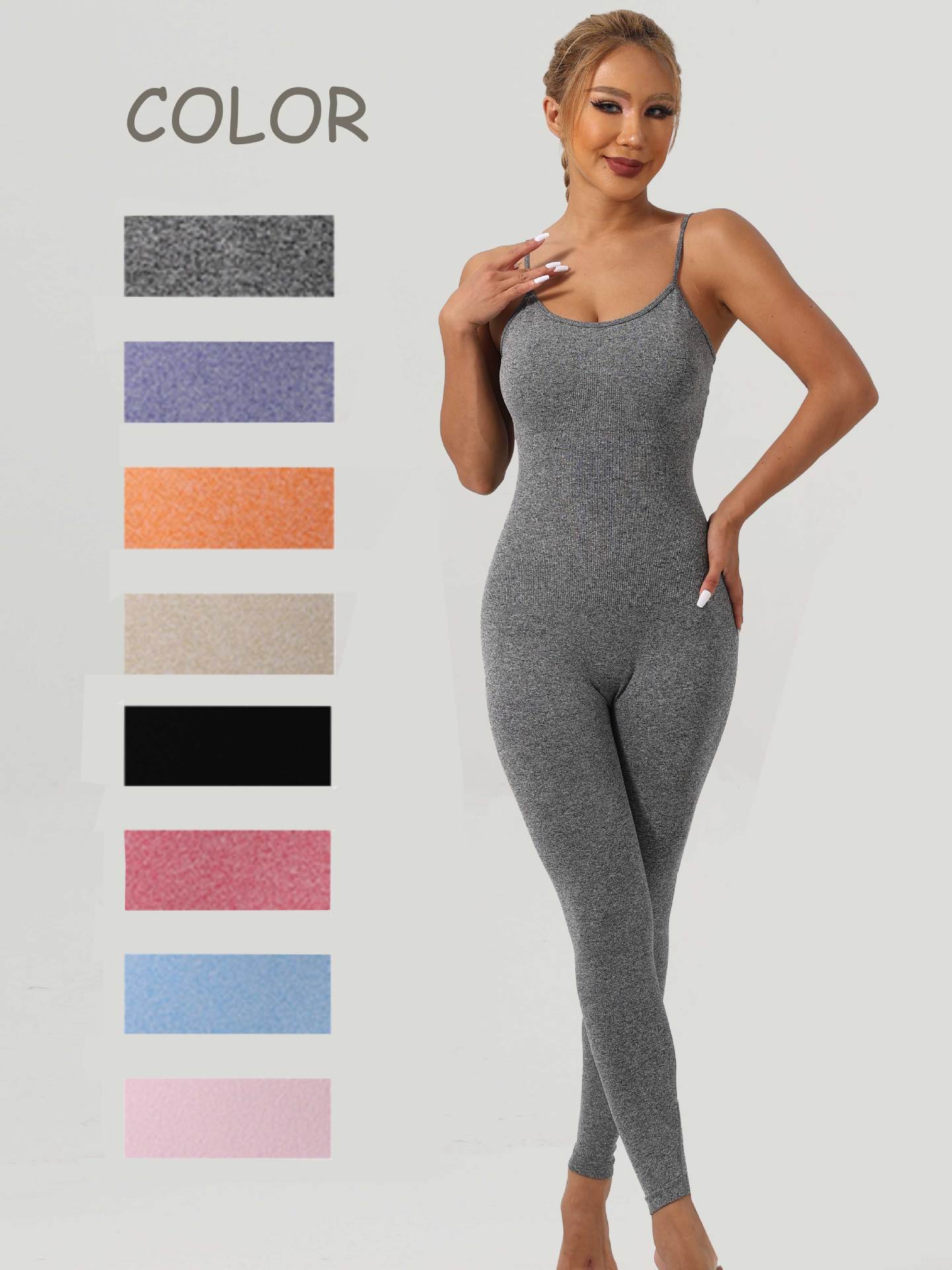 Explosion models seamless high elastic threaded pants sports back shaping jumpsuit yoga clothing / Europe and the United States new high elasticity se