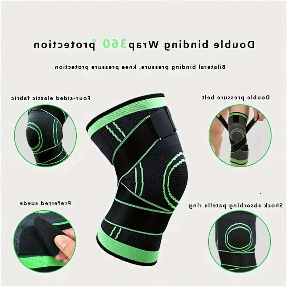 1PC Sports Men Pressurized Elastic Knee Pad Support Fiess Gear Basketball Volleyball Brace Tennis Cycg Protector