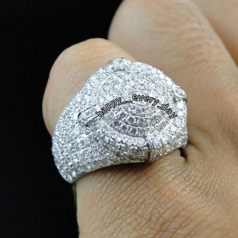 Fashion jewelry Vintage Men Ring Classical Full diamonds Punk designer Rings Rock Silver plated Luxury Rings Trendy Retro male ring
