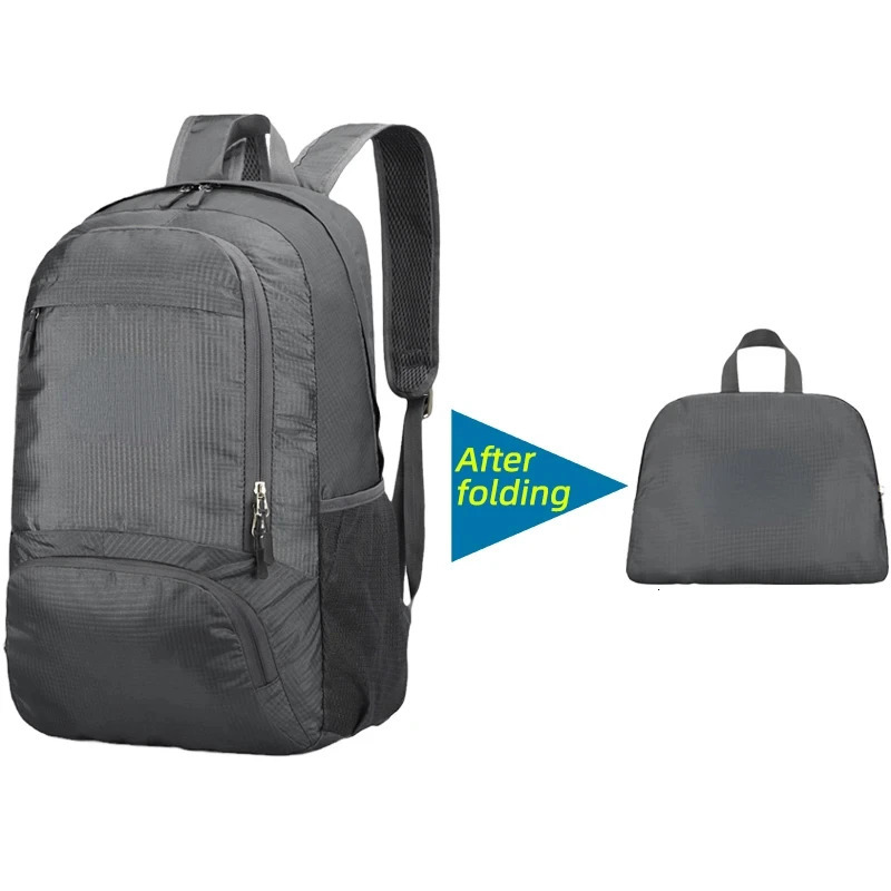 23L Packable Backpack Foldable Ultra Light Outdoor Duffle Bag Big Folding Knapsack Hiking Travel Rucksack Mountaineering Daypack 250522