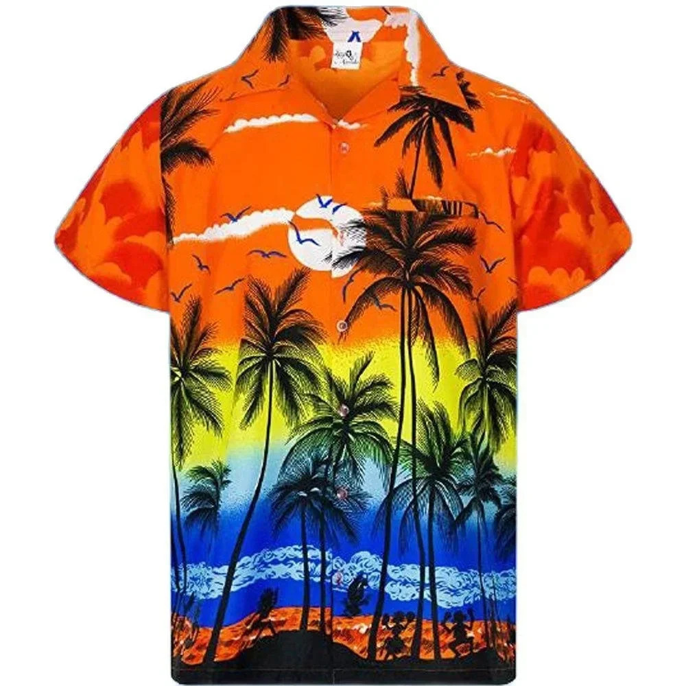 3D Hawaiian Palm Tree Creative Print Quick-drying Breathable Sport Y2k Hombre Summer S-5XL Beach Short-sleeved Shirt 250527