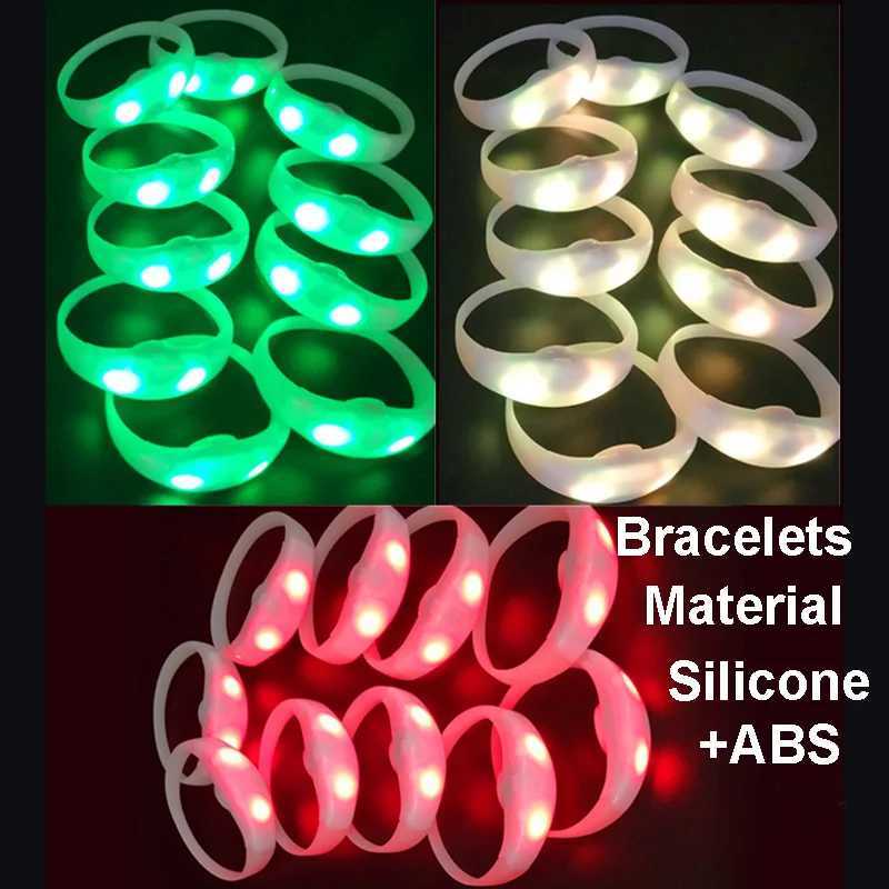 LED DMX TPU Wristbands Renk Deitiren LED Beyaz Silikon Bileklikler RGB Naylon Bilezikler Parti Etkinlii iin 50 Adet/Lot W250528