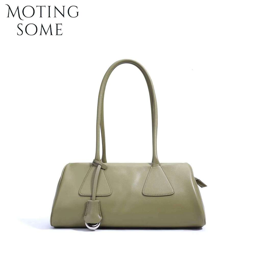 Motingsome Genuine Women 2025 Design French Minimalist Pillow Bag New Leather Fashion Handbag Underarm Tote