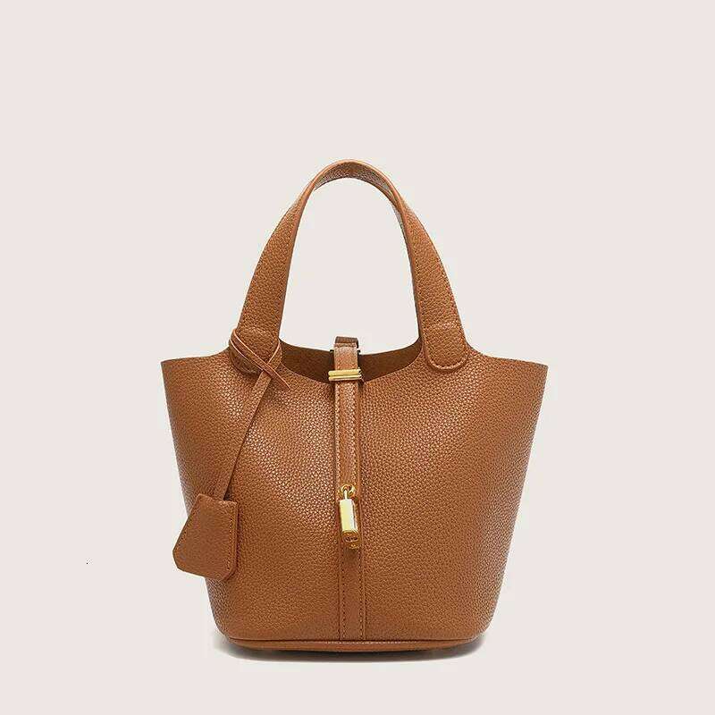 Free Shopping Lychee Patterned Bucket Women's Hand-Held Bag, Vegetable Basket Bag