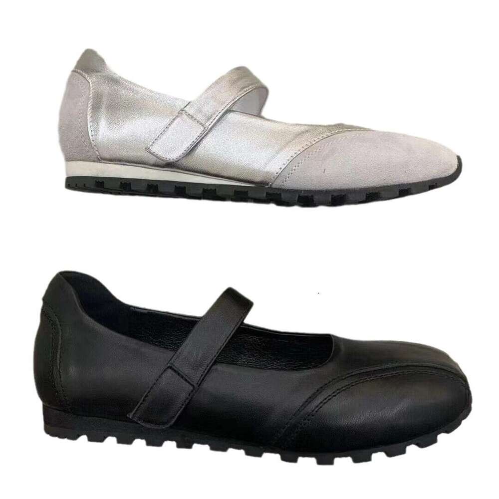 Sheepskin Hot Hot Edition Short Inner Height Boosting German Training Shallow Mouth Single Thick Bottom Silver Genuine Leather Mary Jane Women's 