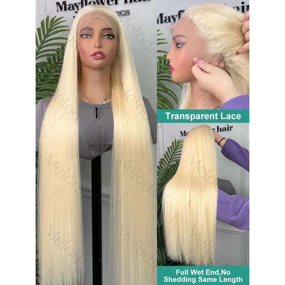 Melodie 250% 613 HD 30 42 Inches 13x6 Honey Blonde Bone Straight Front Human Hair Wigs 13x4 Lace Frontal Brazilian Remy Wig