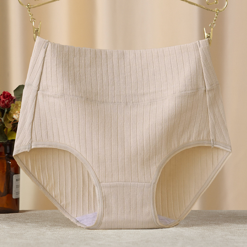 Factory wholesale high waist belly women's underwear women's comfortable plus size hip cotton breathable briefs