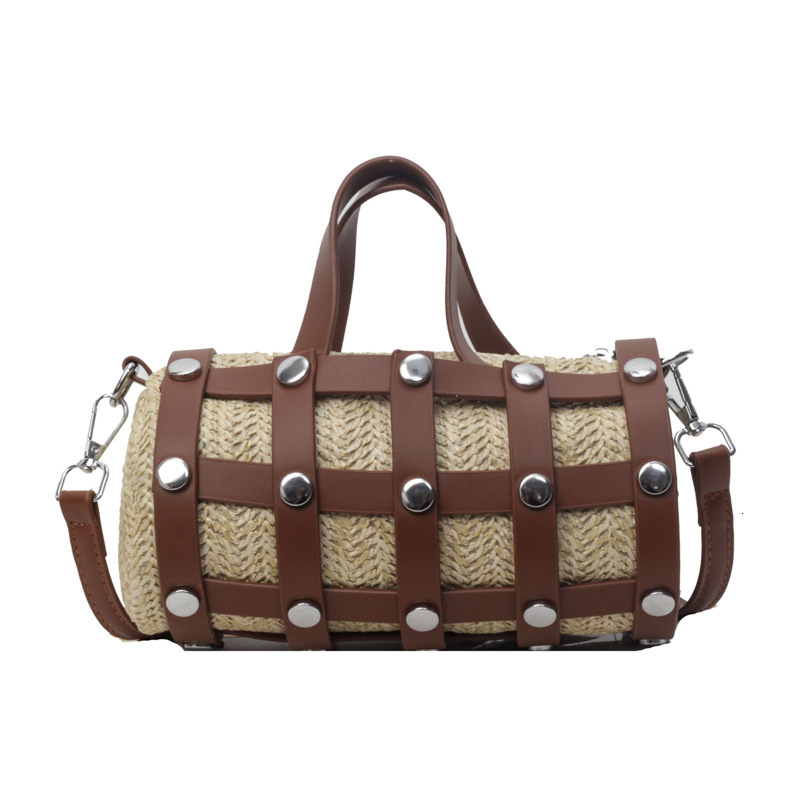 High quality brand high-quality new design free designer bag new Korean style rivet simple single shoulder grass woven crossbody bag brand new free de