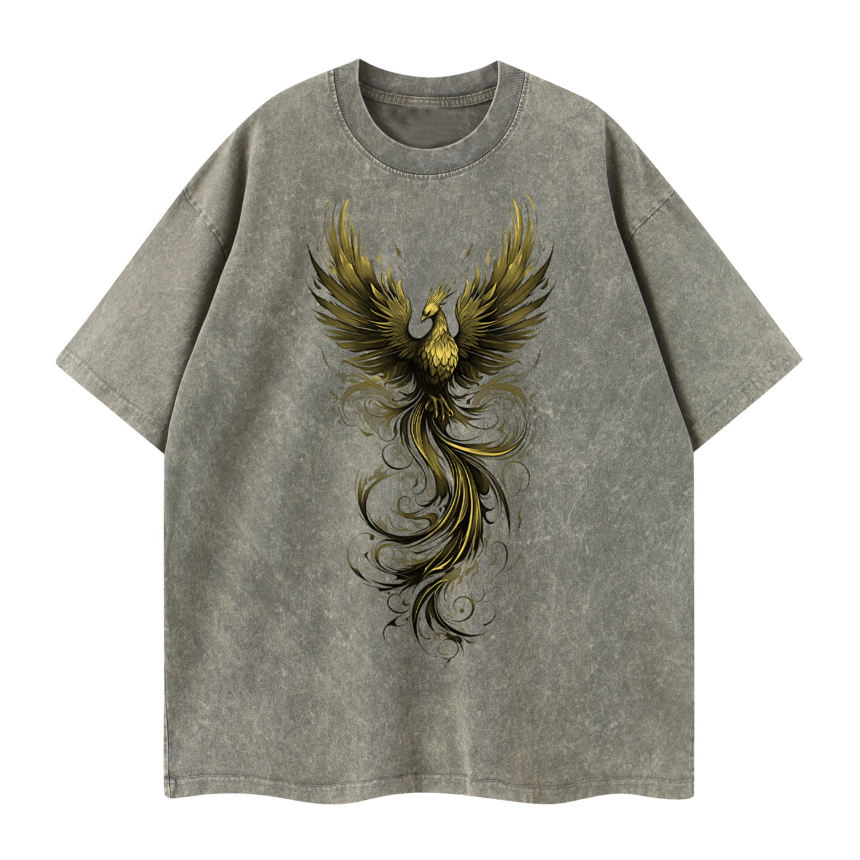 T-shirt men's top designer cotton T-shirt Hot stamping phoenix short sleeved clothing high-quality fashionable T-shirt