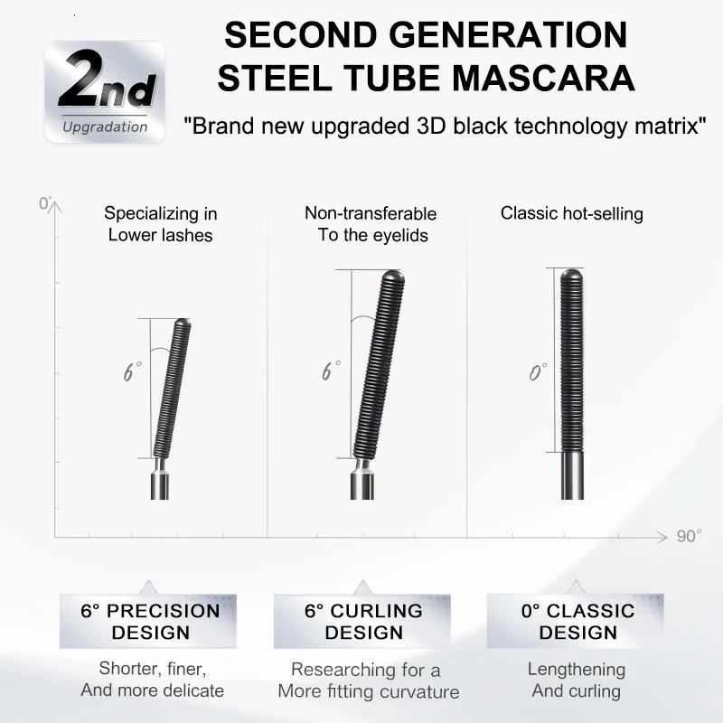 Judydoll Steel Tube Mascara Waterproof Lengthening Curling Volumizing for Long-Lasting Lifted Lashes 250604