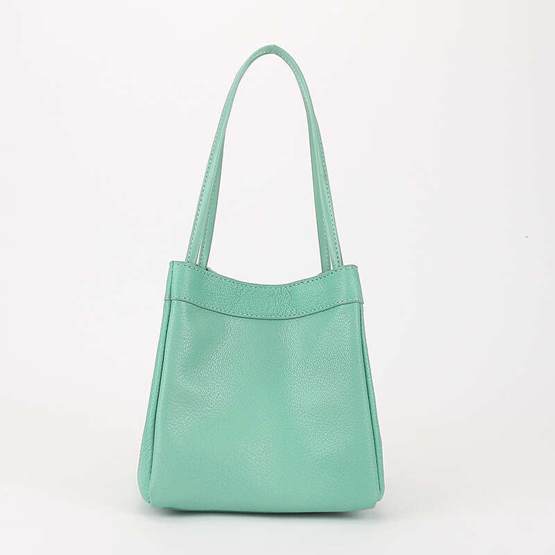 2024 New Small Square Goat Simple Fashion Versatile Handbag Genuine Leather Women's Bag