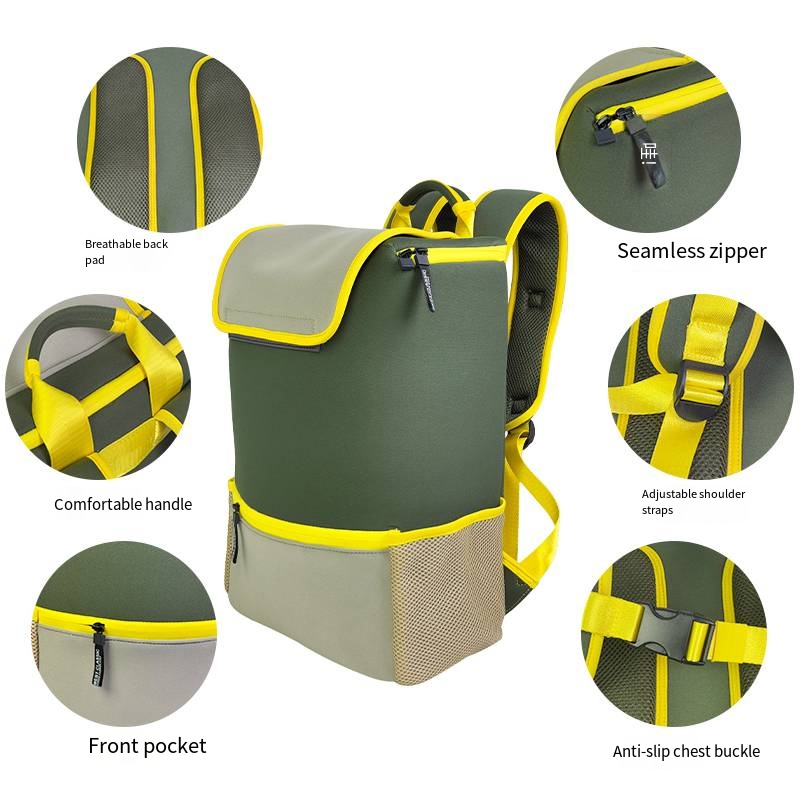 Portable Large Capacity Lunch Backpack with Ice Pack - Insulated Aluminum Foil Outdoor Picnic & Camping Bag