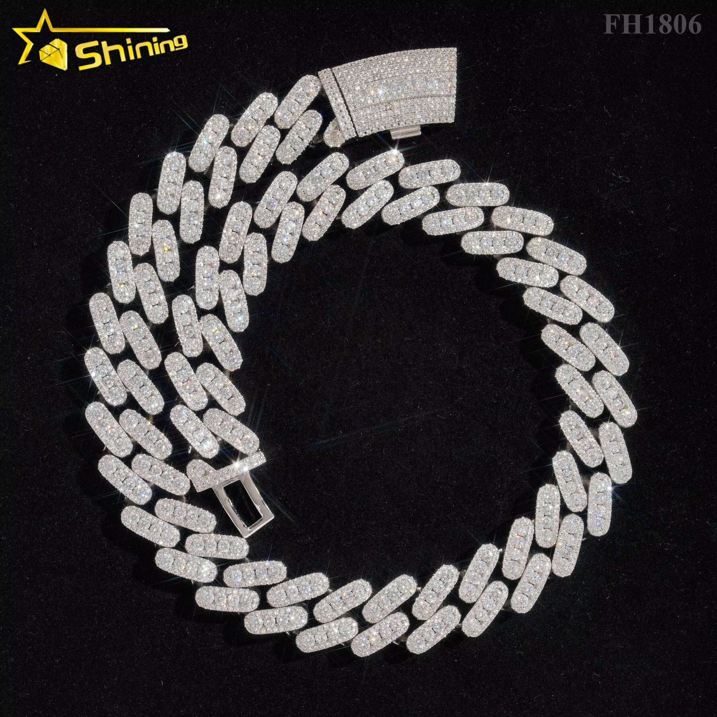 Pass Diamond Tester Fashion Jewelry Necklace Sterling Silver Wholesale Moissanite Cuban Link Chain