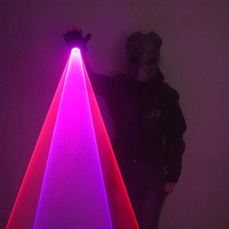 Blue Red Laser Gloves Multicolour Tunnel Effect Auto Rotating Vortex Laser Gloves Light Up Nightclub Dancing Party Laser Show W250528