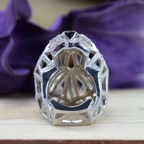 Iced Out Green Eyed Moissanite Diamond Unique Panther Ring Men 925 Sterling Silver Casual Rings for Men Hand Ring Set