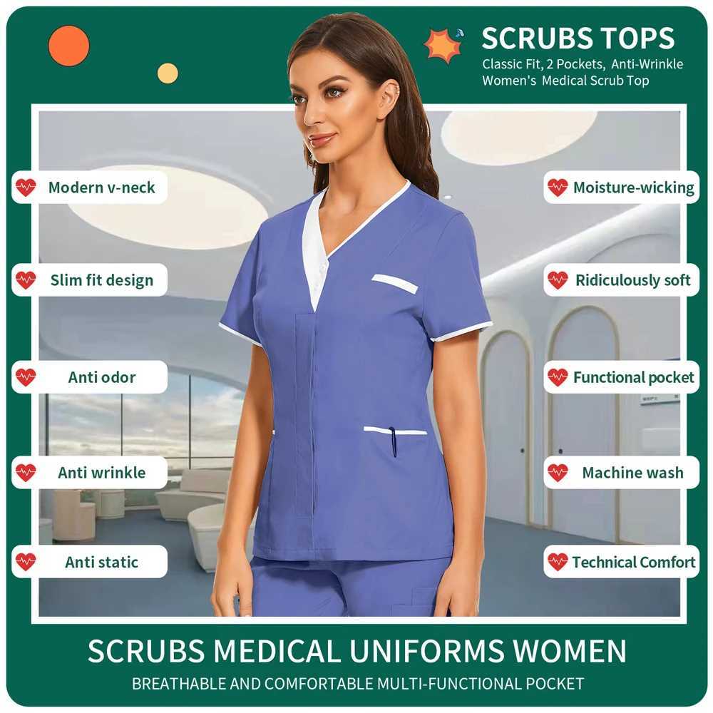 New Medical Surgical Clothes Doctor Uniforms Beauty Sn Pharmacy Workwear Hospital Scrubs Top Dentistry Overalls Nurse Uniform X2505281