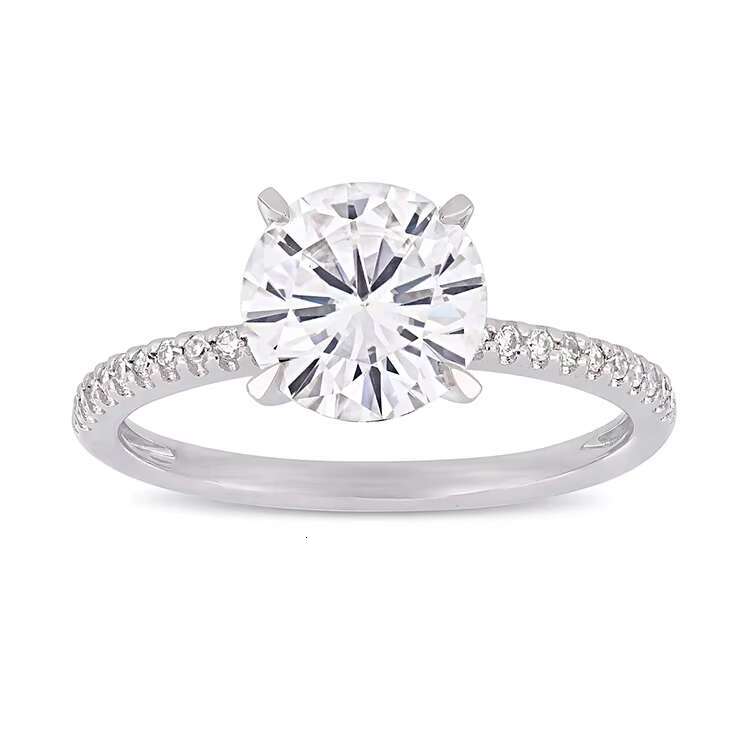 Custom 925 Silver Ring Round D Color Moissanite Engagement Ring Woman