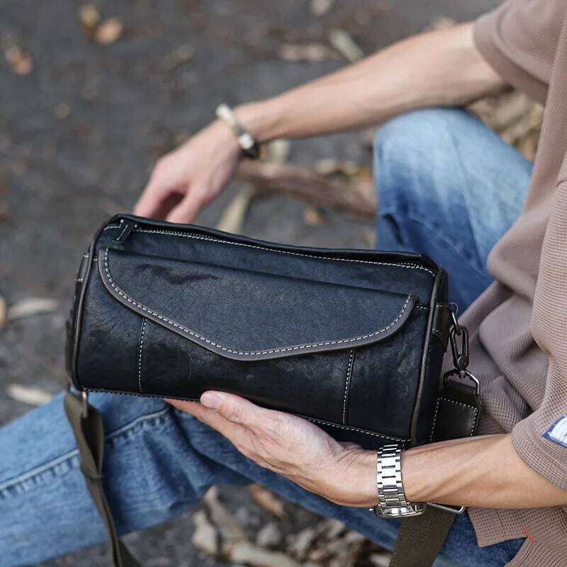 Designer Bag Wmnuo Brand Shoulder Men Korean Leather Genuine Cowhide Messenger Bags For Man Commuter Horizontal Pillow Sling Bag Male