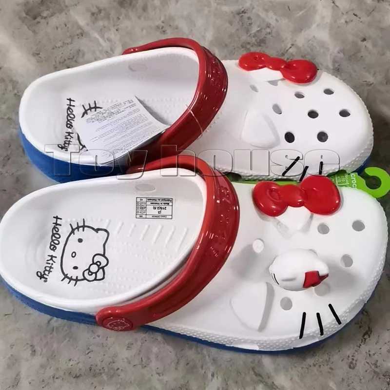Sanrio New Sanrio Hello Kitty Hole Sandals Slippers Kt Cat Sandals Kawaii Eva Anime Home Beach Shoes Summer Slippers Adult Kids Giftsw250621