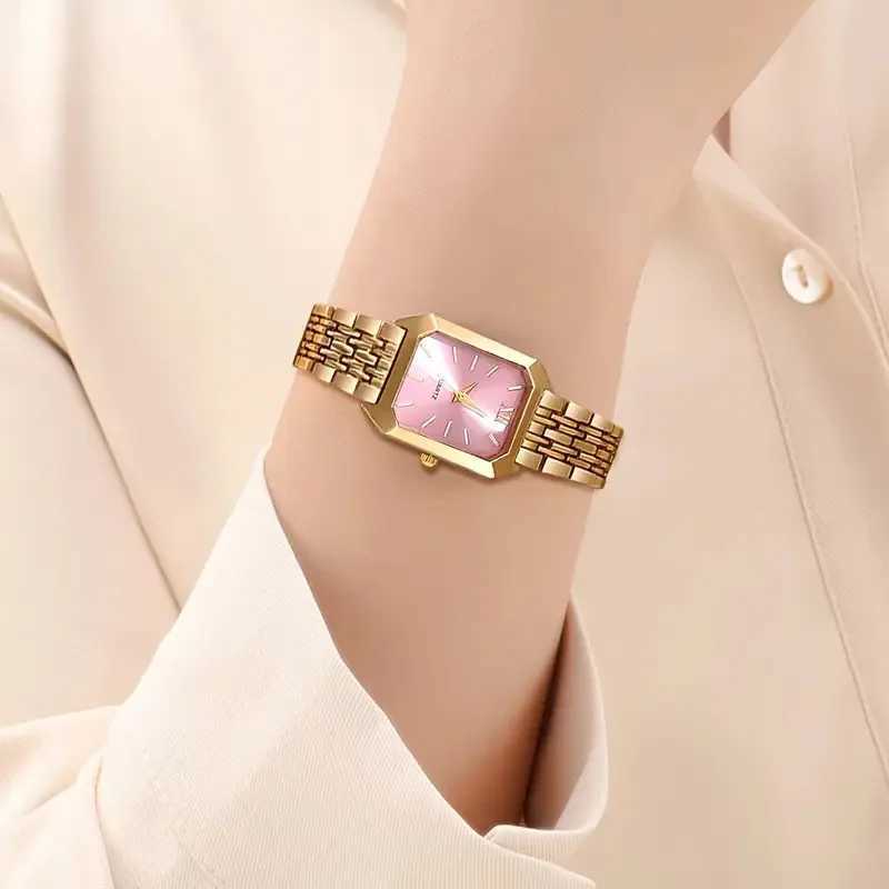 Versatile Square Womens Watch Light Luxury Steel Band Female Student Fashion Simple Square Quartz Watch XJ250527
