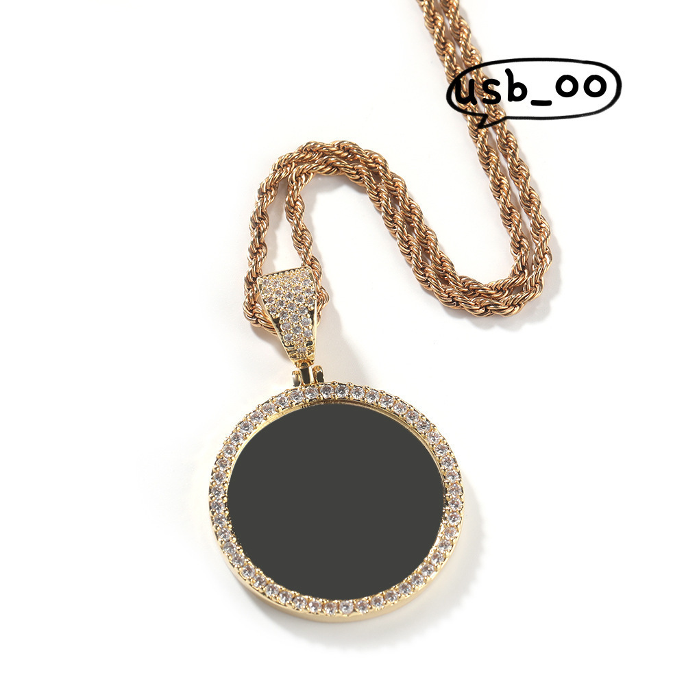 Custom photo style pendant Amoissanite pendant necklace Hip-hop jewelry gift Hip-hop style