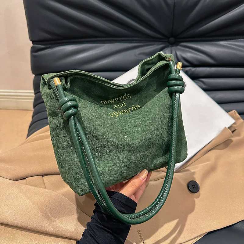 Suede Handbag Casual Rope Buckle Design Multicolor Shoulder Bag Adjustable Straps Tote Crossbody Bucket Bag Y250528