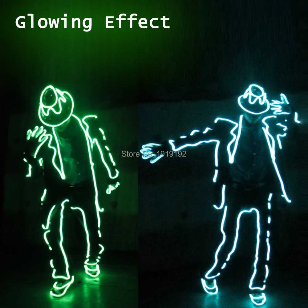 DIY Glowing EL Costume Accessory EL Wire Neon Light DIY Material Self-Make Fluorescent Clothes Luminous Costumes For Dance W250528