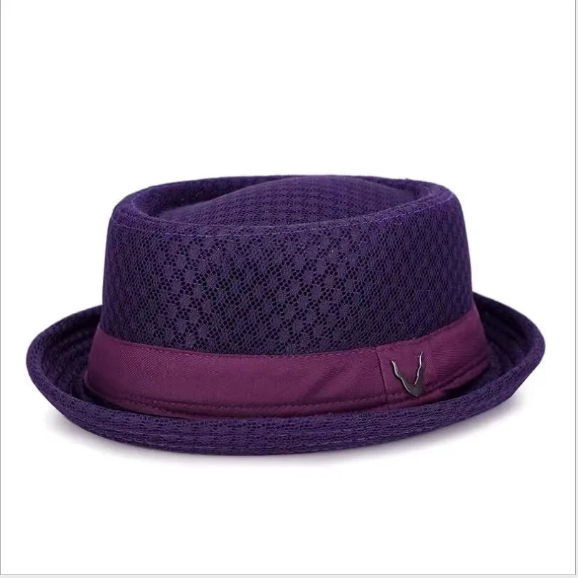 Breathable Hat England Mesh Flat Straw Hat Retro England Jazz Foldable Sun Hats Panama Casual Pa 250526