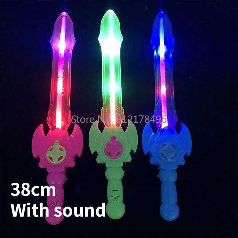 10pcs Halloween Electronic Luminous Weapon Toy Flashing LED Light Plastic Sword Knife Shape Axe Toy Kids Children Birthday Gift W250528