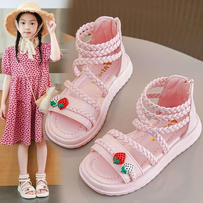 Girls' Sandals Summer 2025 New Fashion Open-Toe Princess for Big Girls Children's Roman Shoes