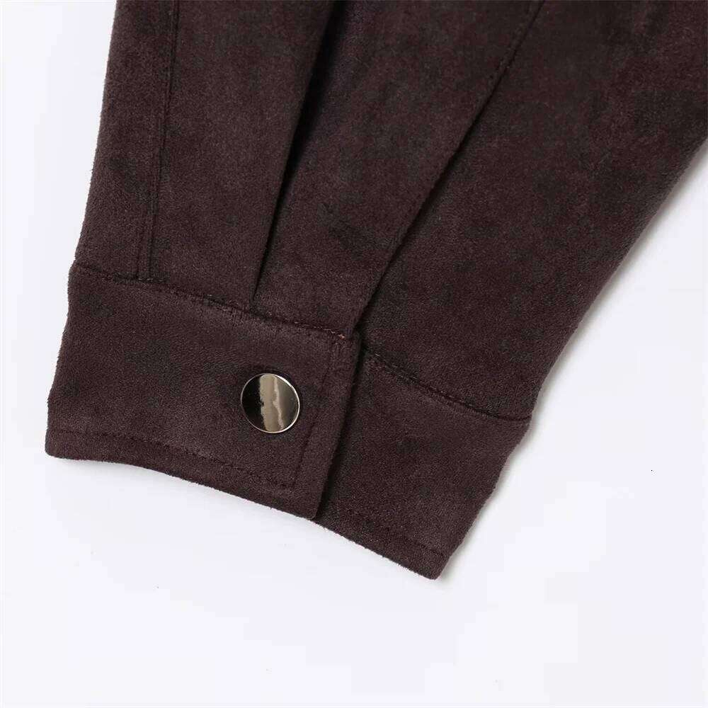 UNIZERA women's spring summer new fashion, simple and versatile suede motorcycle style jacket with belt