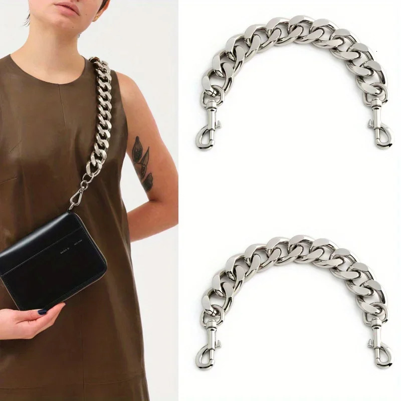 1PC High Quality Crossbody Shoulder Bag Metal Thick Chain Underarm Bag Shoulder Strap Decoration Extended Aluminum Chain 250528