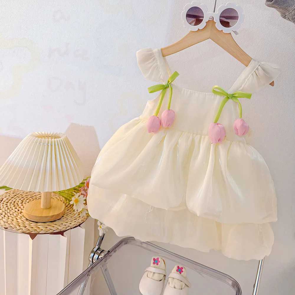 Girls Casual Dresses Halter Dress with Tulip Lace Cute Cake Dress for Girls Kids Dresses for Girls 1 To 4 Years Wedding Dress X250528