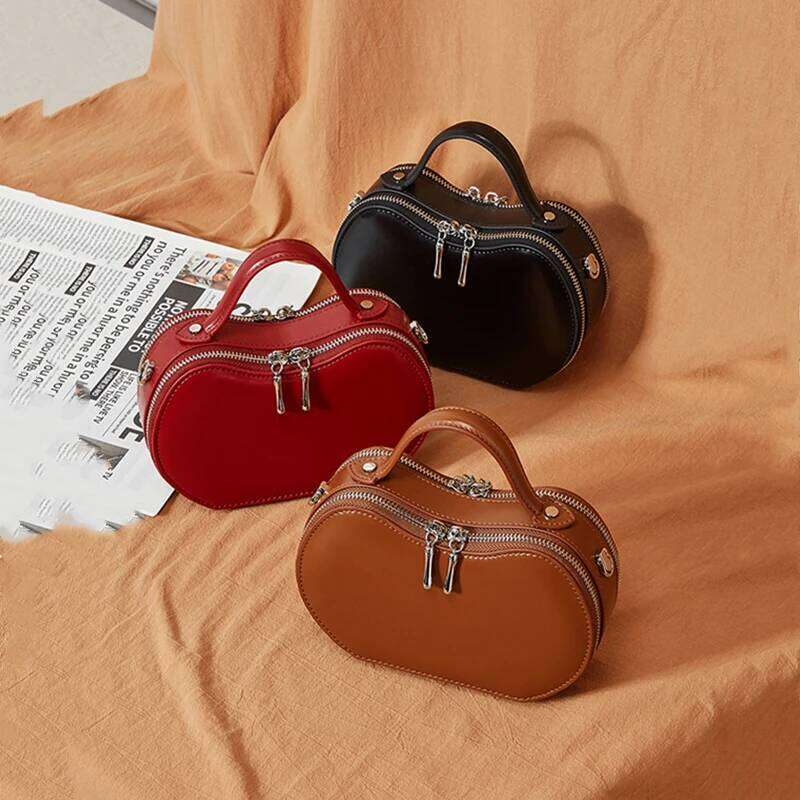 Burminsa Genuine Leather Apple Shape Small Shoulder Crossbody Bags For Women 2025 Designer Saddle Purses Ladies Handbags