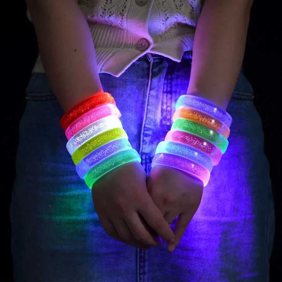 Multipack 10/20/30/40/50PCS LED Light Up Bracelets Glow in Dark Wristbands Reusable Party Favors for Raves Festivals W250528