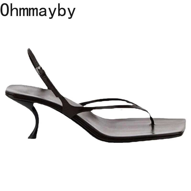 Narrow Band Clip Toe Women Sandals Shoes Fashion Summer High Heel Party Dress Ladies Sandalias Shoes 250526