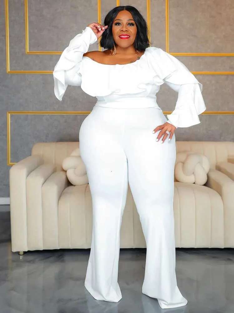 Elegant Woman Jumpsuit Autumn Slash Neck Jumpsuit Casual Woman Clothes One Piece Long Sleeve Jumpsuit Sexy Plus Size Looks