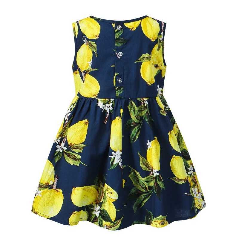 Summer Kids Clothes Girl Korean Fashion Lemon Sleeveless Cotton Toddler Dress Baby Dresses Children Boutique Clothing BC1120 X250528