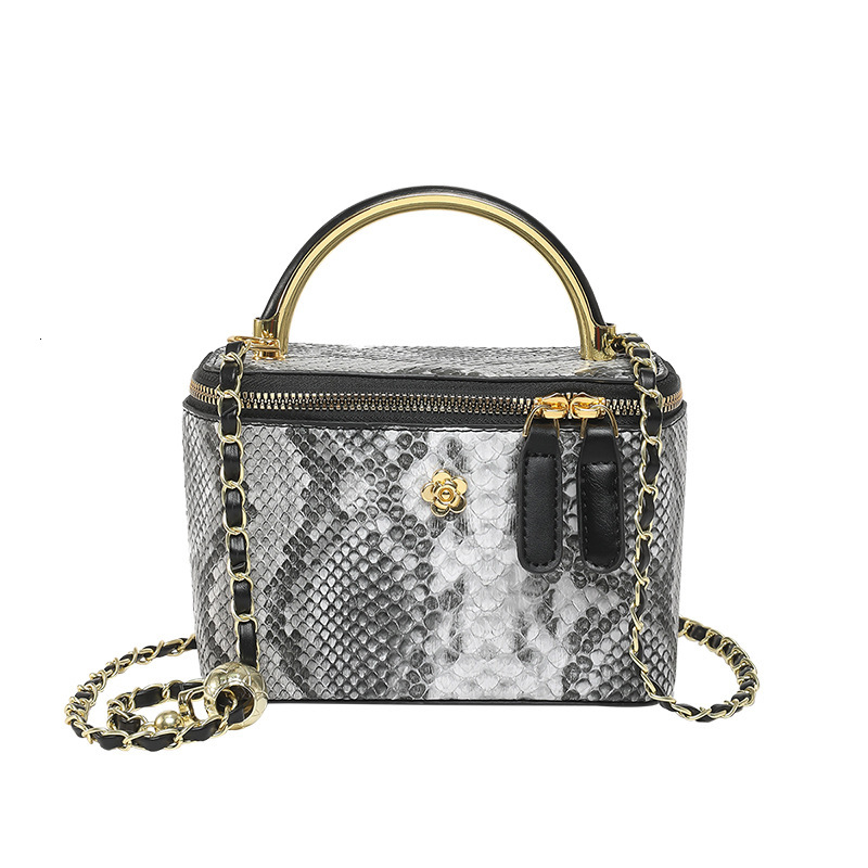 Luxury Brand Designer Bag 2025 New Fashionable Snake Skin Pattern Women's Bag Trendy Luxury Pearl Handheld Popular Single Shoulder Diagonal Span