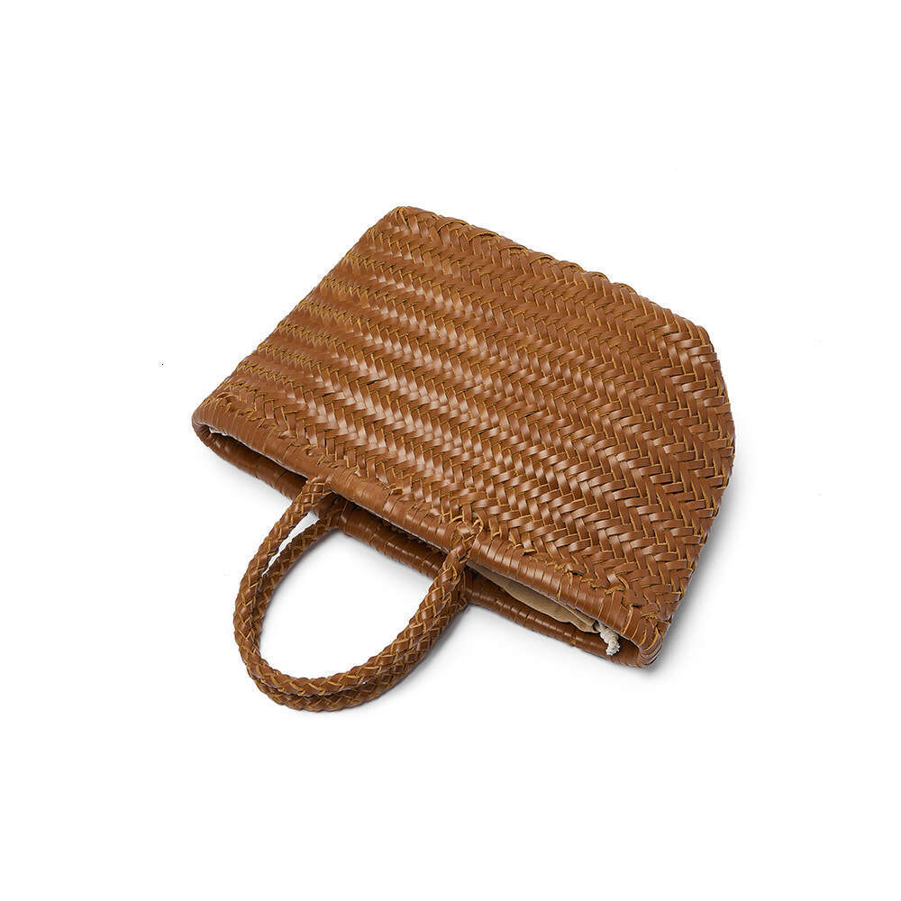 2024 New Handmade Woven Genuine Leather French Style Basket First Layer Cowhide Women's Bag