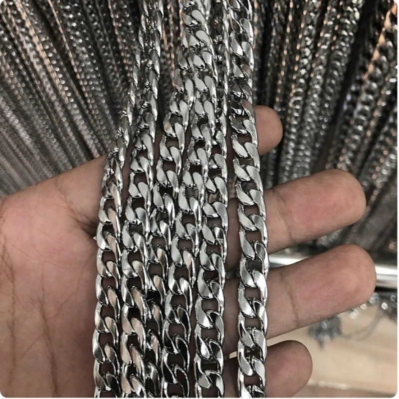 HNSP M10MM 316L Stainless Steel Cuban Chain Necklace For Men Jewelry Accessories Neck Male Chains 250519