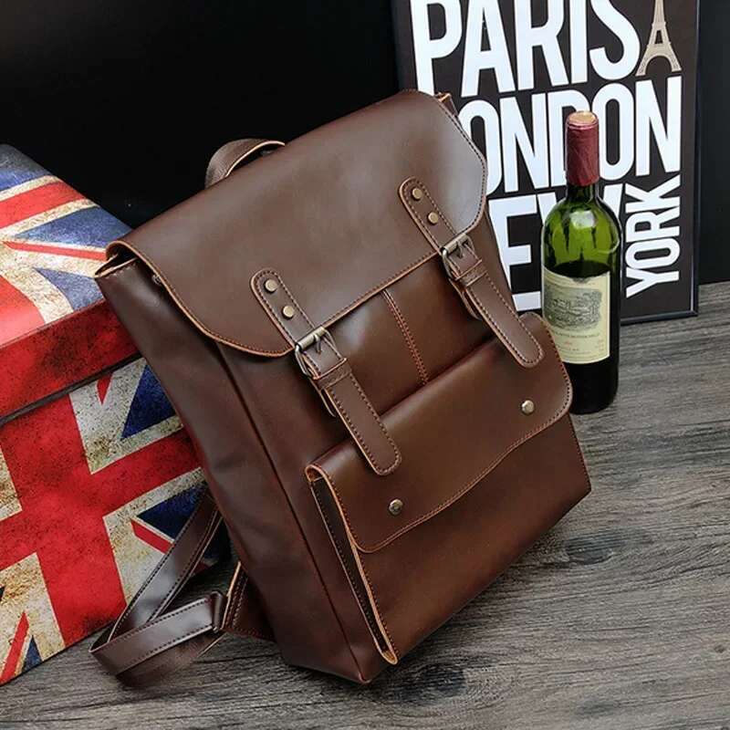 Retro Design Men Vintage Fashion School High Capacity Travel Backpacks Laptop Bag Couple Backpack Daypack Mochila