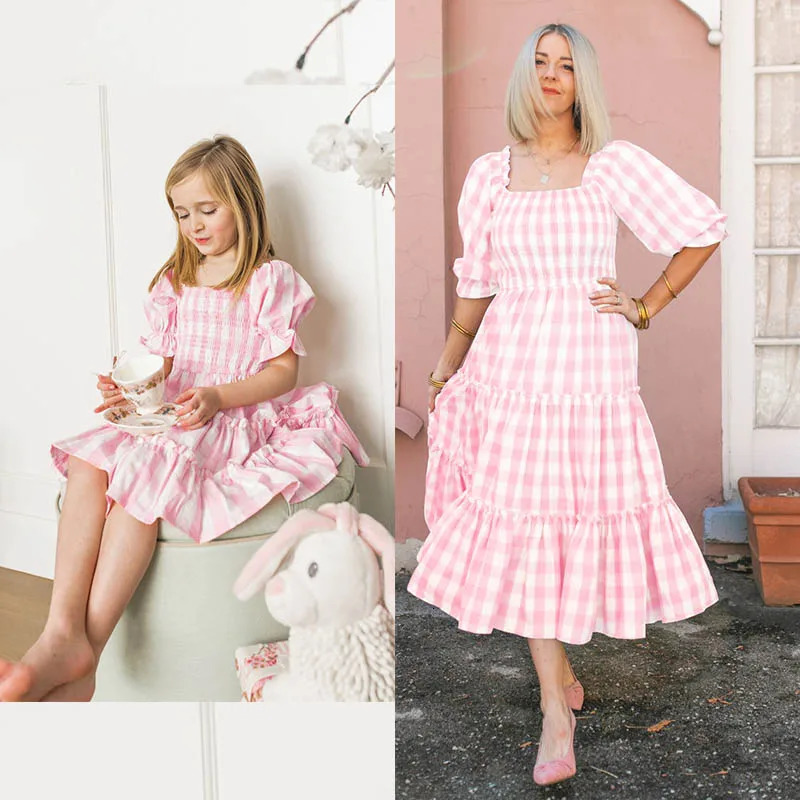 Mother Day Gifts Daughter Matching Dress Family for Wedding Mom and Me Women Beach Large Hem Girl White Korean Dress 250528