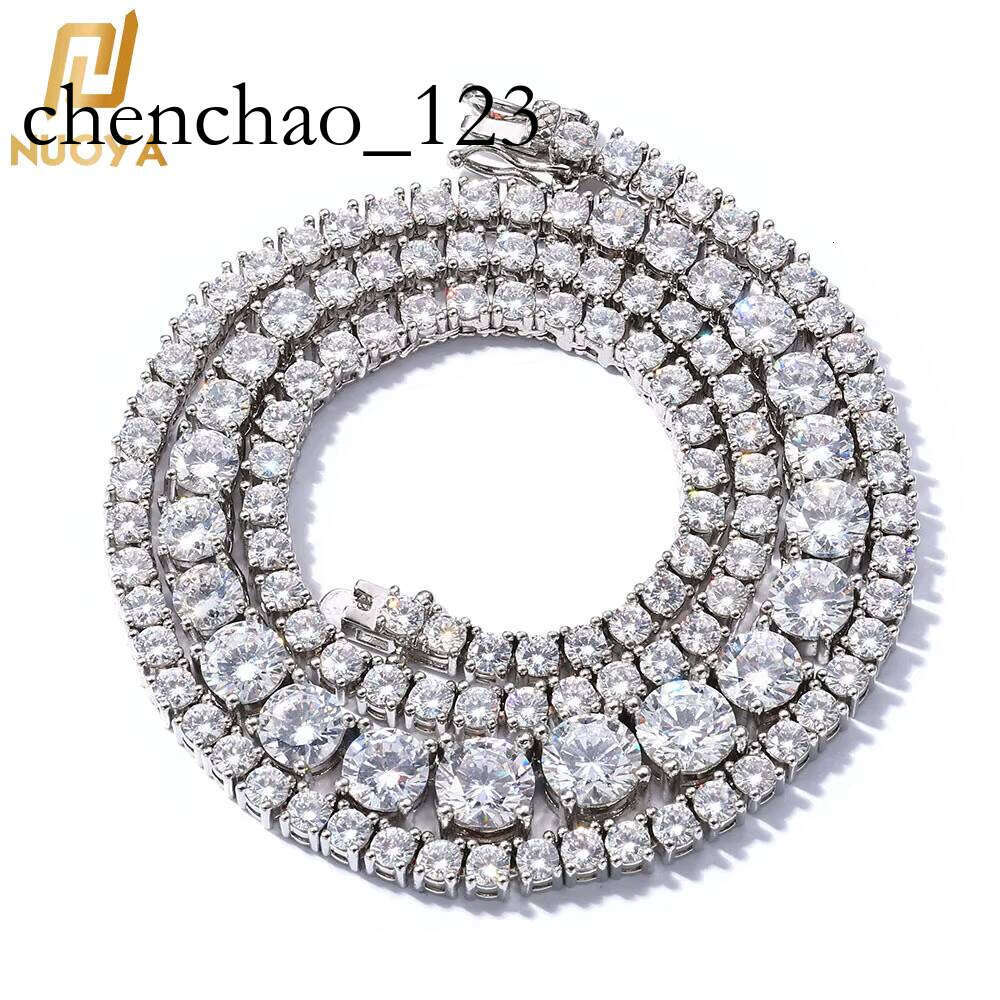 Hip Hop Sterling Sier Moissanite Dia Tennis Cuba Chain Necklace Bracelet
