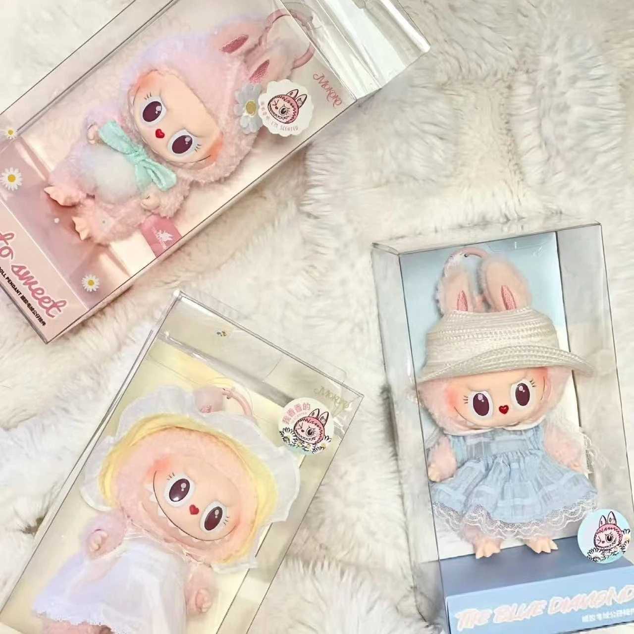 Labubu Keychain Mokoko Doll Labubu Keyring Spring Flowers Sweet Series Doll Pendant Ornament Christmas Ornament Gift X250528